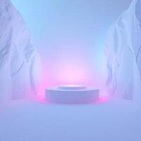 Modern 3D Product Display on Minimal Podium Stand photo