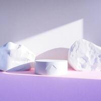 Modern 3D Product Display on Minimal Podium Stand photo