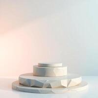 Modern 3D Product Display on Minimal Podium Stand photo