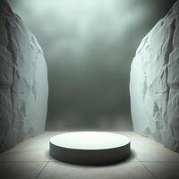 Modern 3D Product Display on Minimal Podium Stand photo