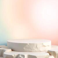 Modern 3D Product Display on Minimal Podium Stand photo