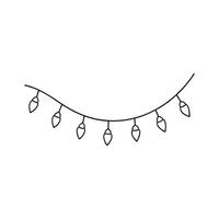 Christmas String Lights illustration , Merry Christmas ClipArt Design, String Lights Outline Art vector
