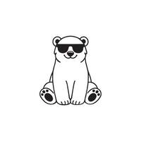 Adorable Polar Bear Cub in Sunglasses vector