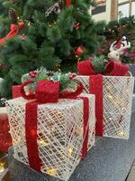 Decorating home in Christmas party with including of raindeer Christmas gift Christmas tree photo