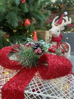 Decorating home in Christmas party with including of raindeer Christmas gift Christmas tree photo