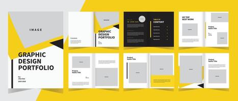 Graphic design portfolio template layout, portfolio design template vector