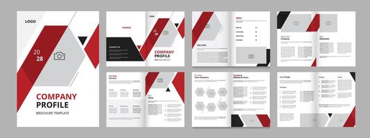 company profile design brochure, creative design 12 pages company brochure layout, multipurpose template with cover modern and trendy design vector