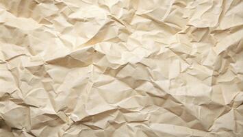 detailed crumpled kraft paper texture with rich folds and neutral tones, great for eco-themed backgrounds, sustainable design projects, or vintage aesthetics photo