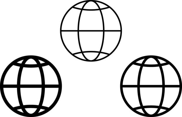 Globe design. Logo global eco of ground. World outline icon