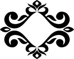 Vintage frame Damask stencil pattern vector