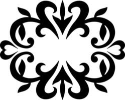 Damask frame pattern Stencil clipart vector