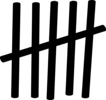 Doodle tally mark count icon Stick five vector