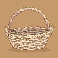 Wicker basket illustration for your design vector