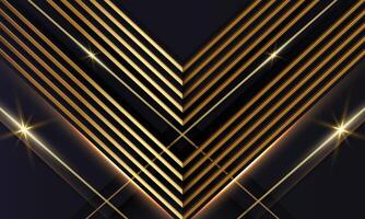Luxury dark abstract geometric background with gold lines illustration vector