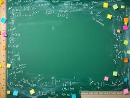 Traditional Classroom Chalkboard with Mathematical Framework photo