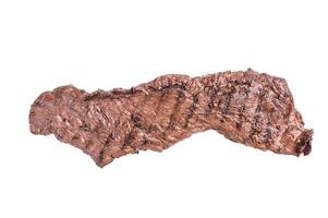 Grilled Beef Machete Skirt Steak, prime meat isolated on white background. top view photo