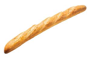 French bread baguette isolated on white background. top view photo