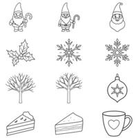 Delightful Xmas Illustration Collection A Blend of ClipArt and LineArt vector