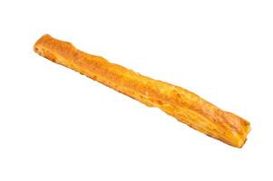 Cheese bread sticks, butter salted bread isolated on white background. top view photo