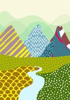The fresh air of spring. Refreshing nature scenery. vector