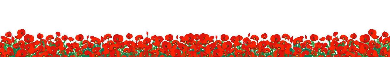 Spring Tour Full of Colors. Red poppies dancing in the wind. vector