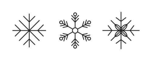 Snowflake line icon set. Snowflake design . Winter symbol. Snowflake editable stroke vector