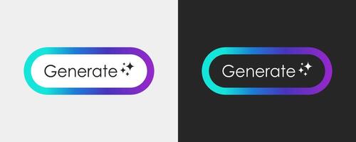 Generate Ai button. Artificial intelligence generate sidebar. Command prompt button to generate ideas. UI UX, apps, websites, and Interfaces. illustration vector
