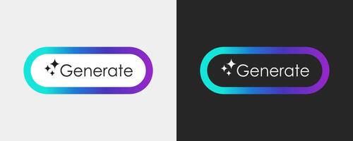 Generate Ai button. Ai generate sidebar design for UI UX, apps, websites, and Interfaces. illustration vector