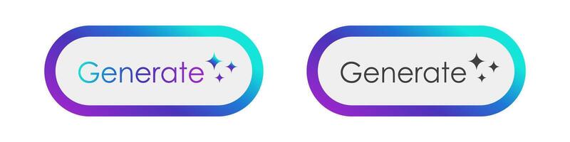 Generate AI button bar. Artificial intelligence and machine learning technology concept for command prompt to generate ideas. illustration. vector