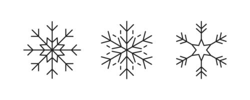 Snowflake line icon. Snowflake logo sign set. Winter symbol. Snowflake editable stroke vector