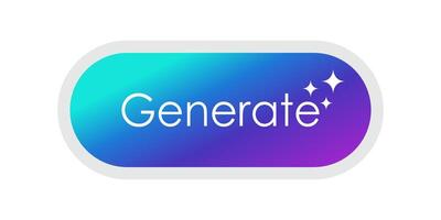 Generate AI button bar. Artificial intelligence and machine learning technology concept for command prompt to generate ideas vector