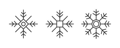 Snowflake icon. Snowflake logo sign set. Winter symbol. Snowflake line editable stroke vector