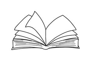 Open Book Line Art Illustration. vector
