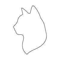 Minimalist Line Art of a Cat's Profile in Elegance. vector