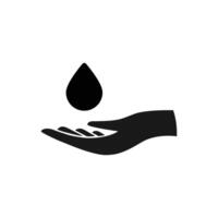 hand and water drop icon save water symbol vector