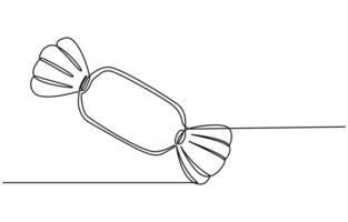 Continuous one line drawing of chocolate bar vector