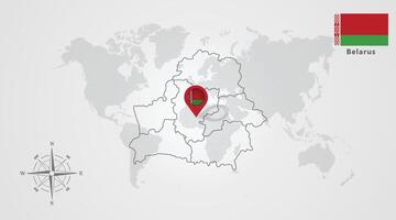 Belarus flag icon design with map outline vector