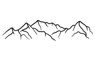 landscape mountain simple linear style vector