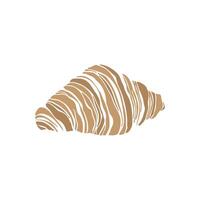 Hand drawn croissant in brown colors. Simple bakery design for poster, card, menu vector