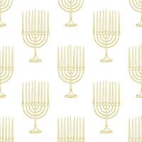 Hand drawn traditional Hanukkah menorah seamless pattern. Simple design for textile, wrapping paper, background, gift paper vector