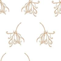 Ylang ylang flowers simple hand drawn seamless pattern. Minimalist floral design for fabric, textile, wrapping paper, gift paper vector