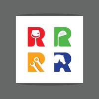 Colorful logo with alphabets and various colors on a white background vector