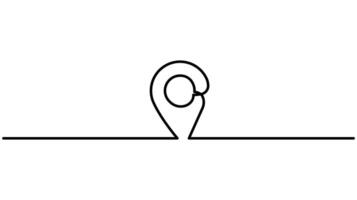 Travel Path Illustration Continuous One-Line Drawing of Location Pointers in Thin Style vector