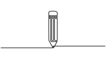 Pencil Continuous One Line Illustration Simple and Stylish Icon Art vector