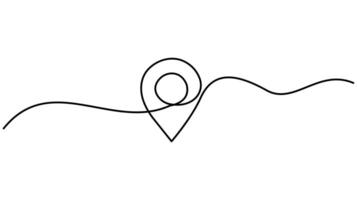 Minimalist Location Pins Continuous Line Drawing of Path Between Two Points vector