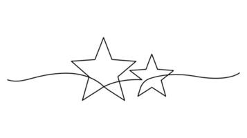 Hand-Drawn Stars Creative continuous one line drawing in Doodle Style vector