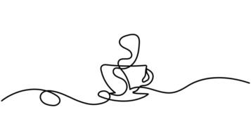 coffee cup continuous one line drawing Minimalist Design Symbolizing Warmth and Simplicity vector