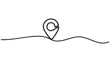 Path and Location Pointers Continuous One-Line Drawing for GPS and Travel Concepts vector