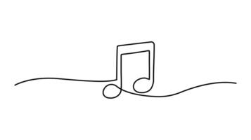 Continuous One Line Drawing of Music Note Simple and Modern Design vector