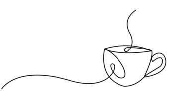 coffee cup continuous one line drawing Modern Coffee Cup Art Minimalist One-Line Design for Stylish and Creative Concepts vector